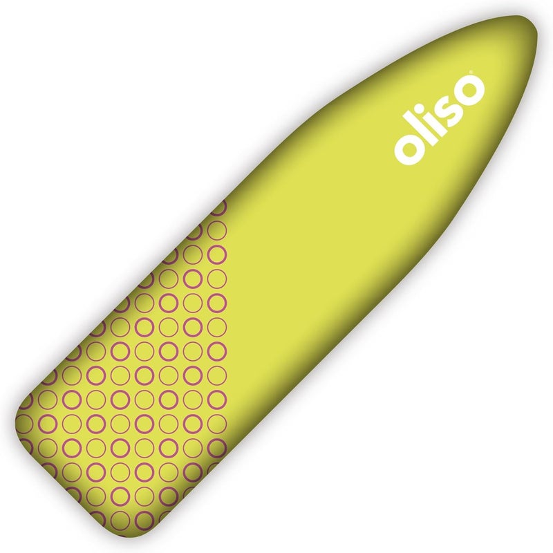 Oliso Ironing Board Cover, Durable 100% Cotton Lined with Professional Grade Felt pad - Fits Standard 54” x 15" Boards, a Wide Elastic Edge, Two Adjustable Straps for Secure Fit (Pistachio) - Image 1